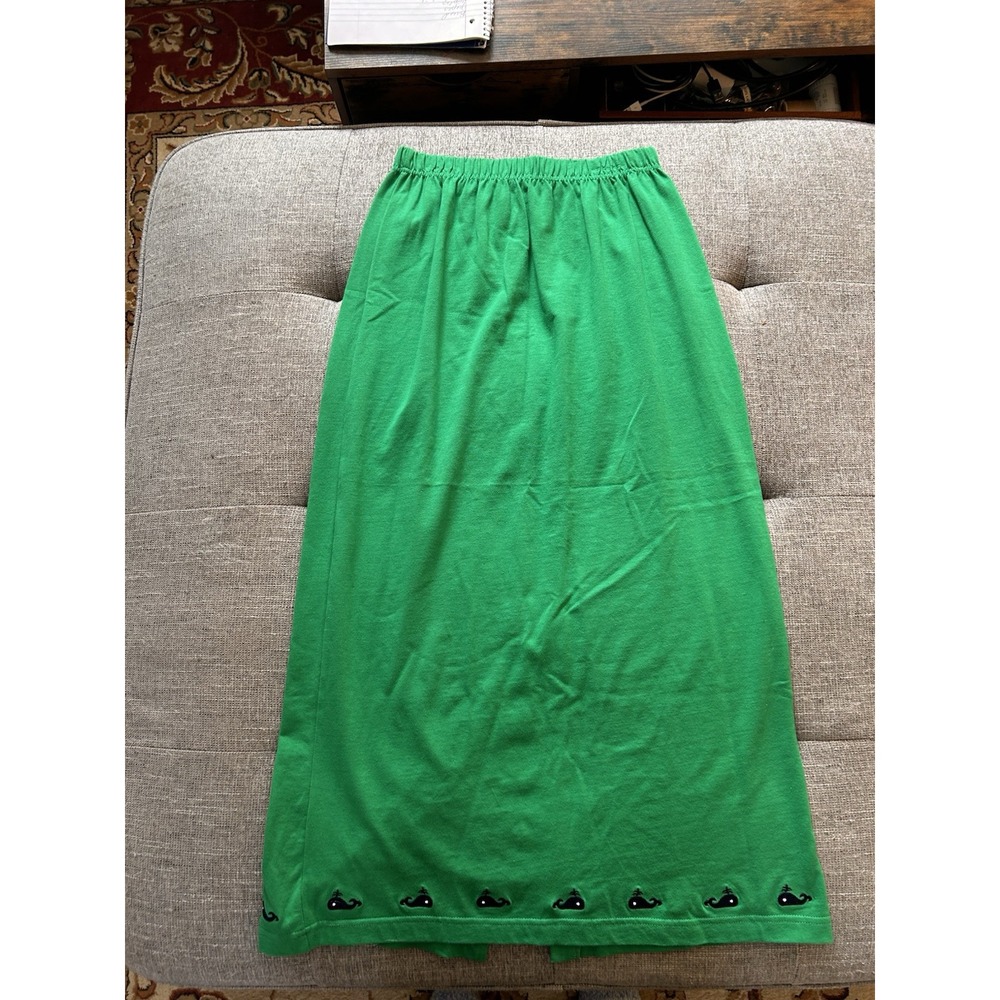 The Quacker Factory Size Small Kelly Green Pull On Whale Long Skirt Nautical